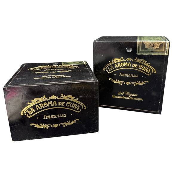 La Aroma de Cuba Other - 🚬 La Aroma de Cuba Immensa Empty Cigar Box Ashton Vintage Tobacciana Decor